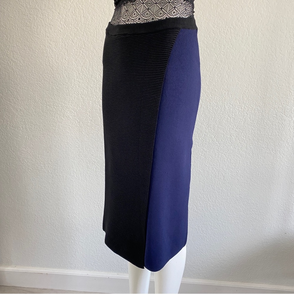 timo weiland navy black wrap pencil skirt